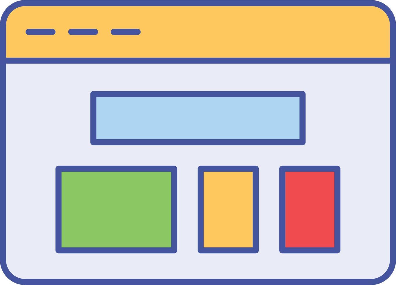 browserlay-out geïsoleerd vectorpictogram dat gemakkelijk kan worden gewijzigd of bewerkt vector