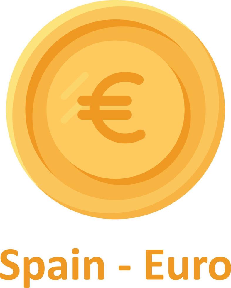 Spanje euro munt geïsoleerd vectorpictogram dat gemakkelijk kan worden gewijzigd of bewerkt vector