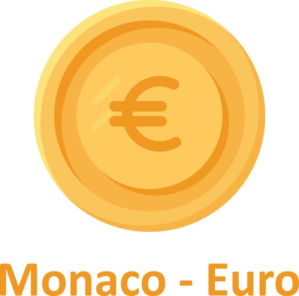 monaco euro munt geïsoleerd vectorpictogram dat gemakkelijk kan worden gewijzigd of bewerkt vector