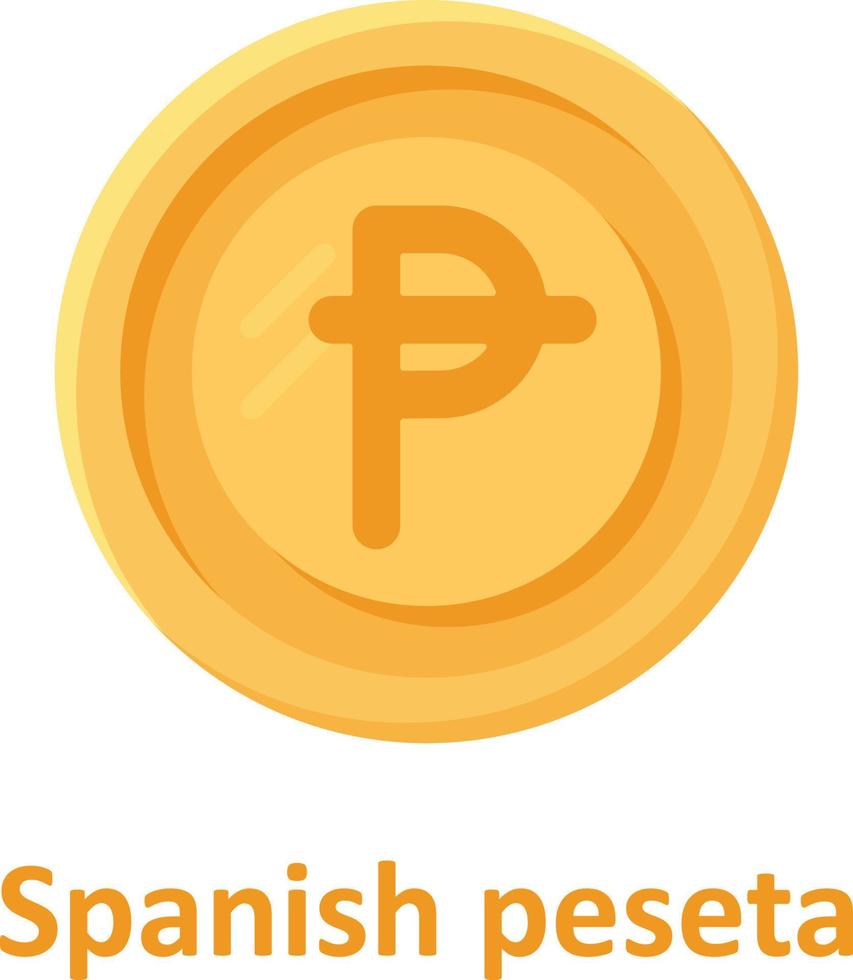 Spaans peseta munt geïsoleerd vectorpictogram dat gemakkelijk kan worden gewijzigd of bewerkt vector