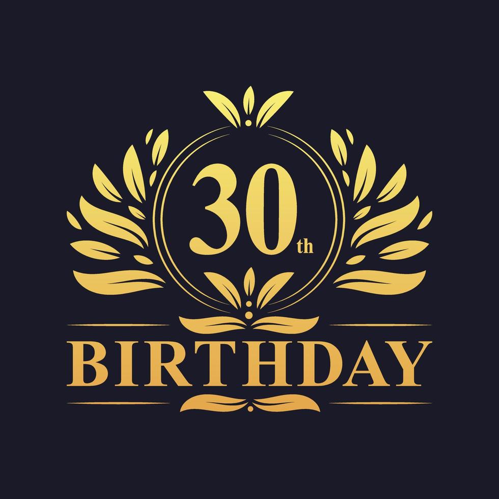 luxe 30e verjaardagslogo, 30 jaar feest. vector