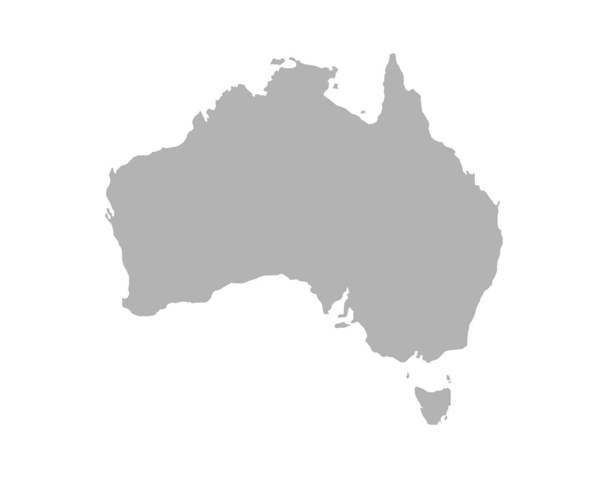 Australische grijze kaart geïsoleerd op een witte achtergrond vector