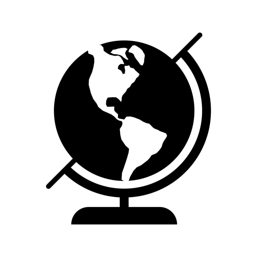 wereldbol vector pictogram geïsoleerd op een witte achtergrond