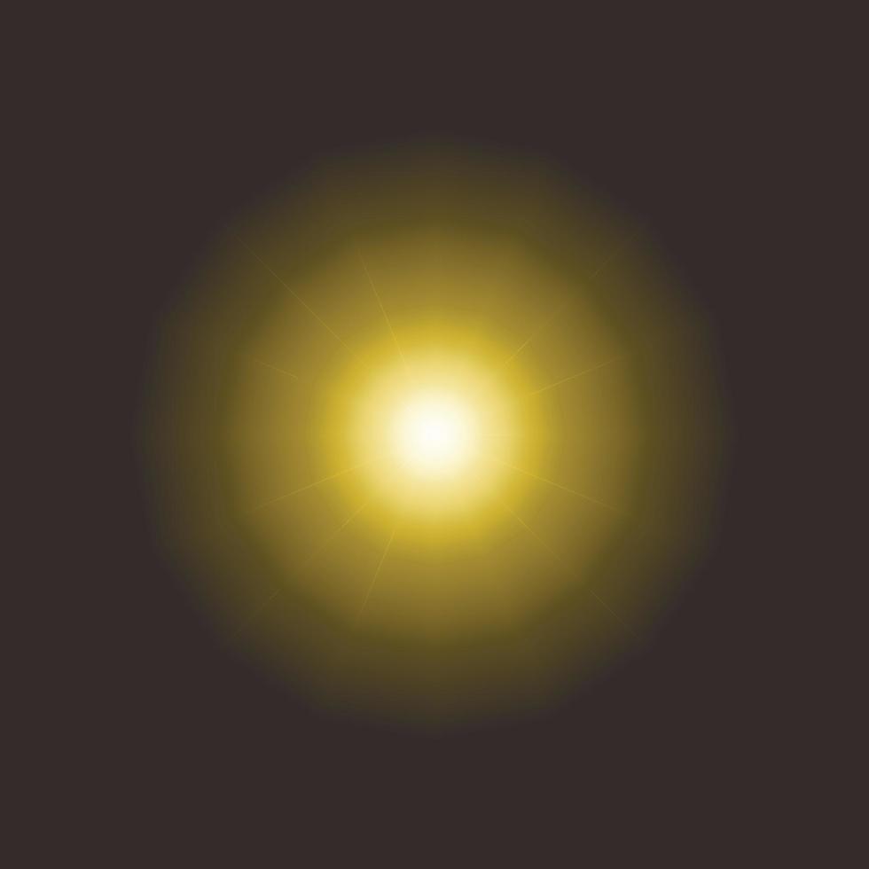 vector lens flare geel op een donkere achtergrond