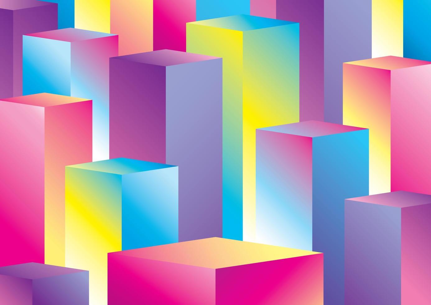 kleurrijke gradiëntprisma's grafische vector als achtergrond.