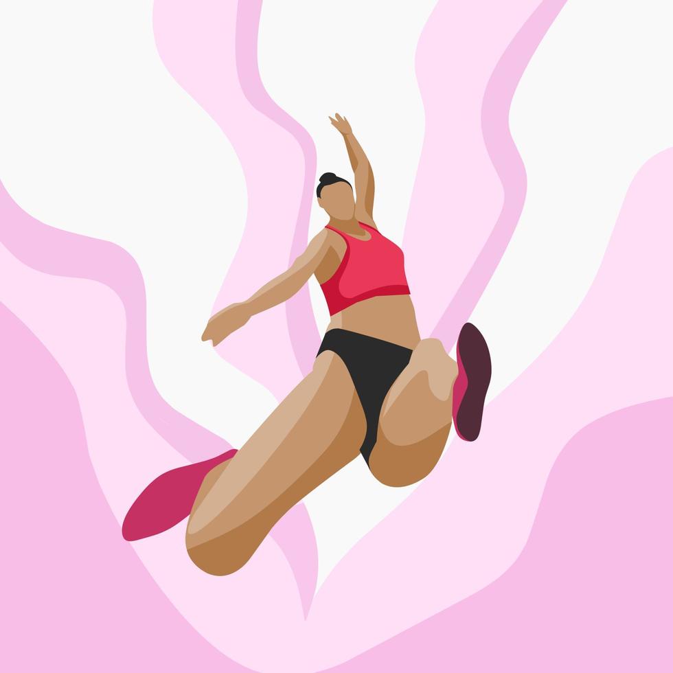 illustratie vectorafbeelding van meisje springen, geschikt voor achtergrond, banner, poster, enz. vector