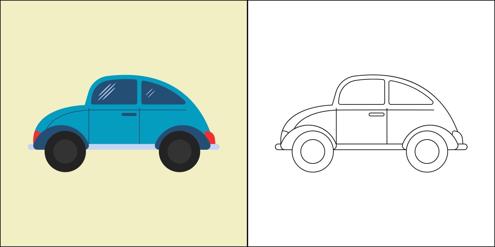 klassieke auto geschikt voor kinder kleurplaten pagina vectorillustratie vector