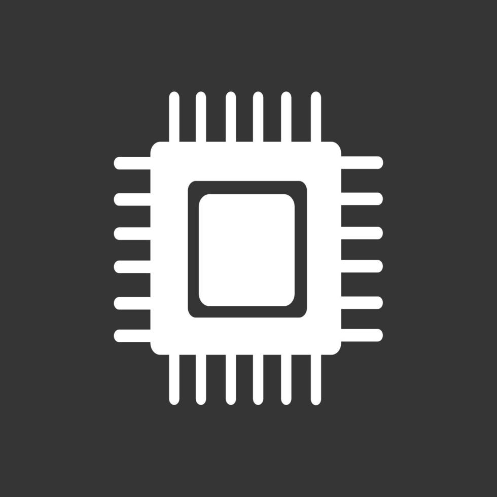 chip vector pictogram. geheugen- of processorchipsetsymbool. illustratie van pc-componenten