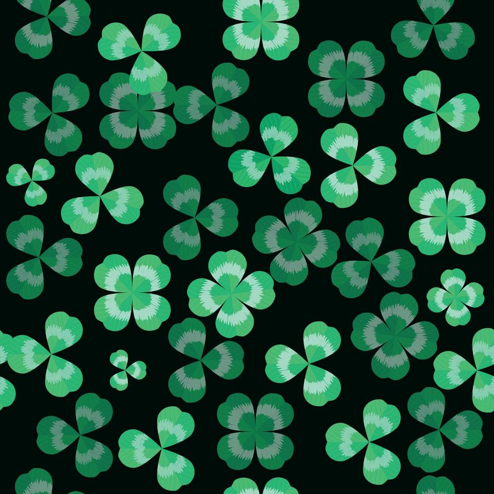 groene patroon klaver klaverblad blad naadloze grens vector shamrock sjabloon voor st. Patrick's dag