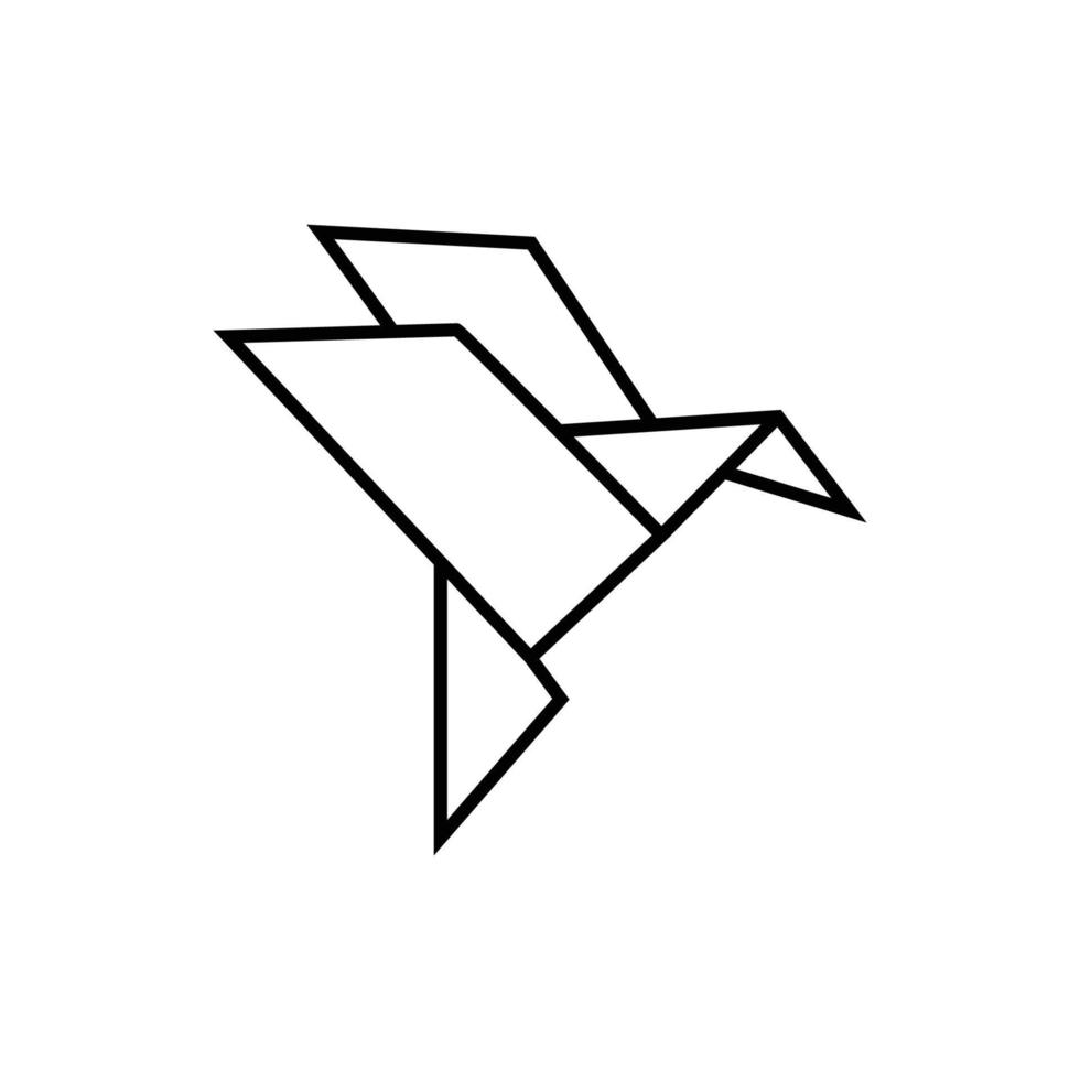 origami vogel logo pictogram ontwerp sjabloon vector