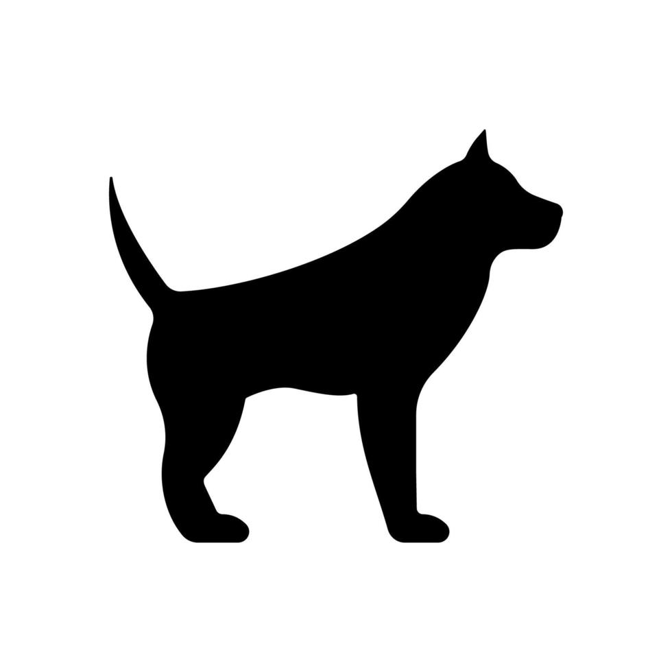 rasechte doggy retriever staande plat symbool. hond puppy binnenlandse gelukkig zwart silhouet pictogram. groot hondenlogo. zoogdier labrador dier huisdier schattig vorm glyph pictogram. geïsoleerde vectorillustratie. vector