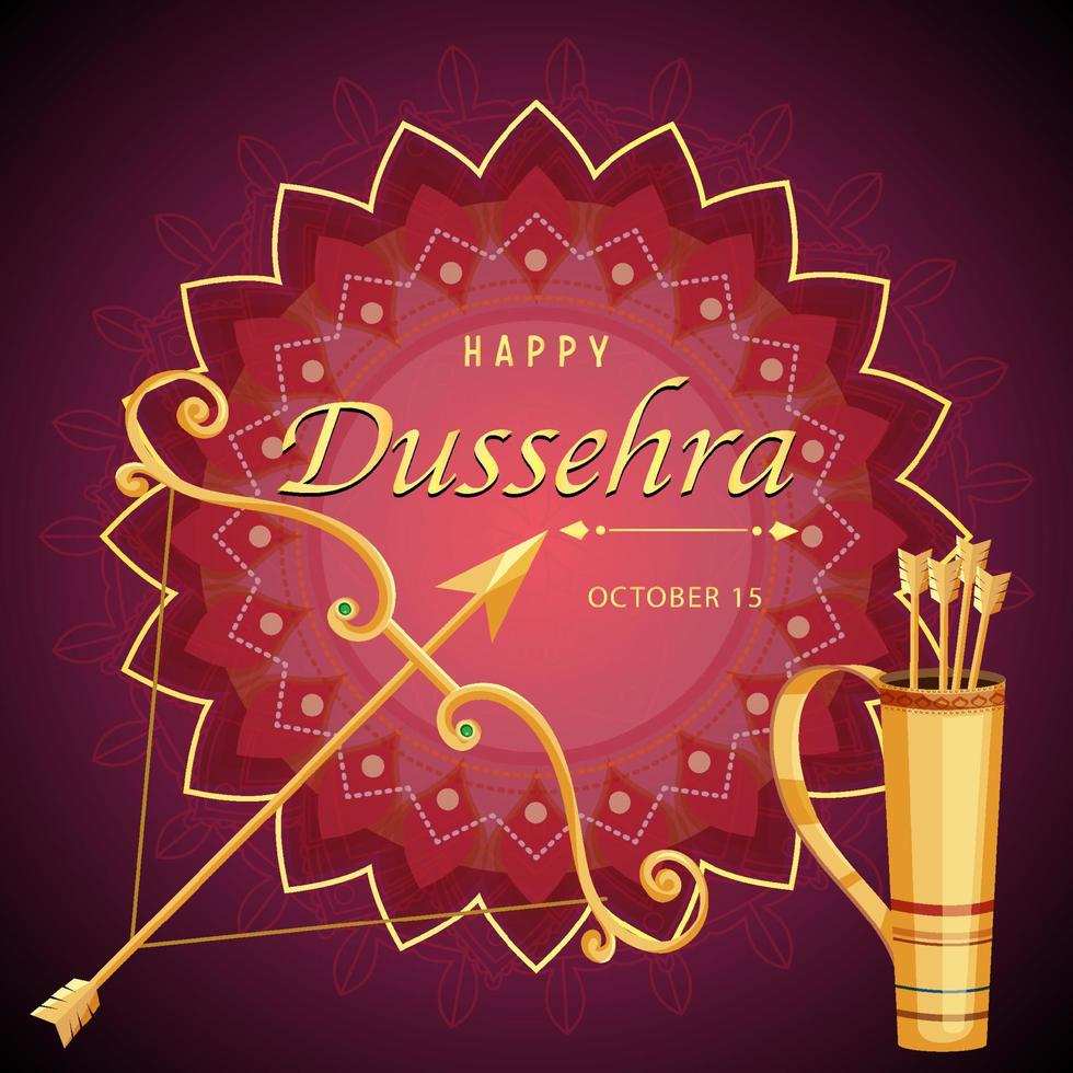 happy dussehra hindoe festival poster vector