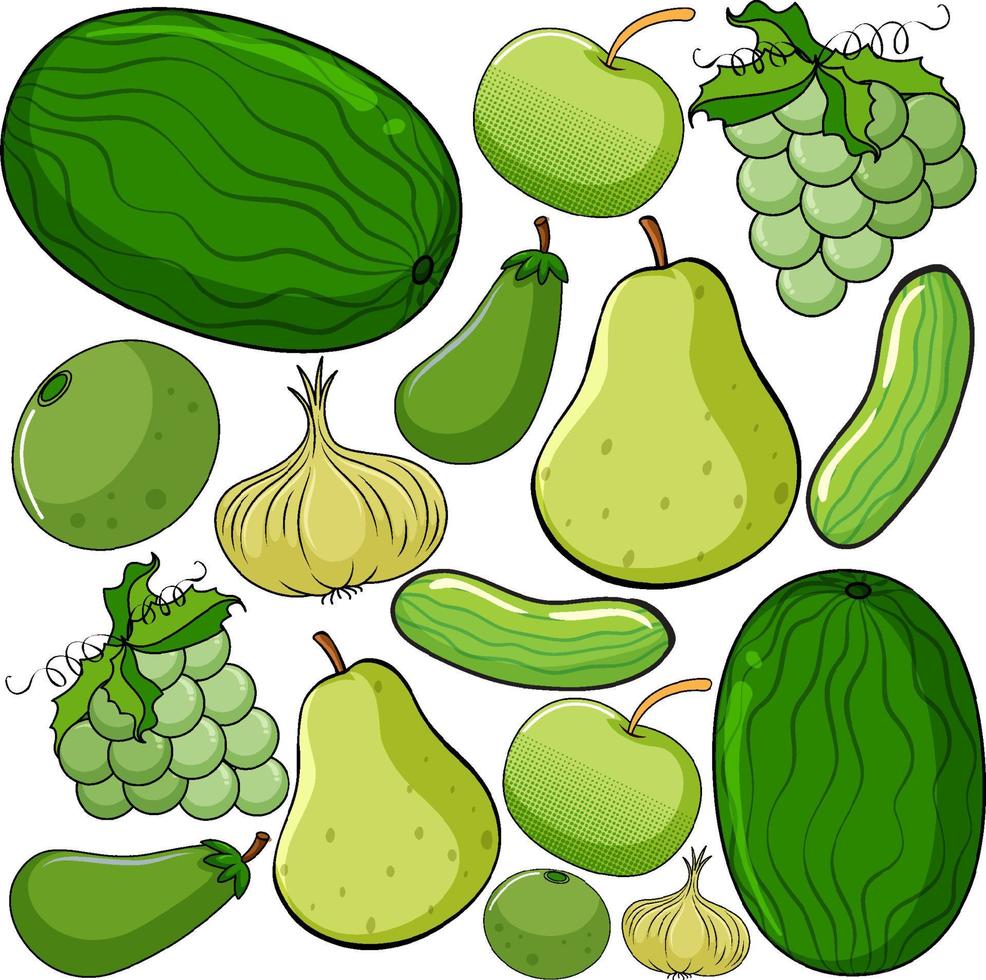groene groenten en fruit vector