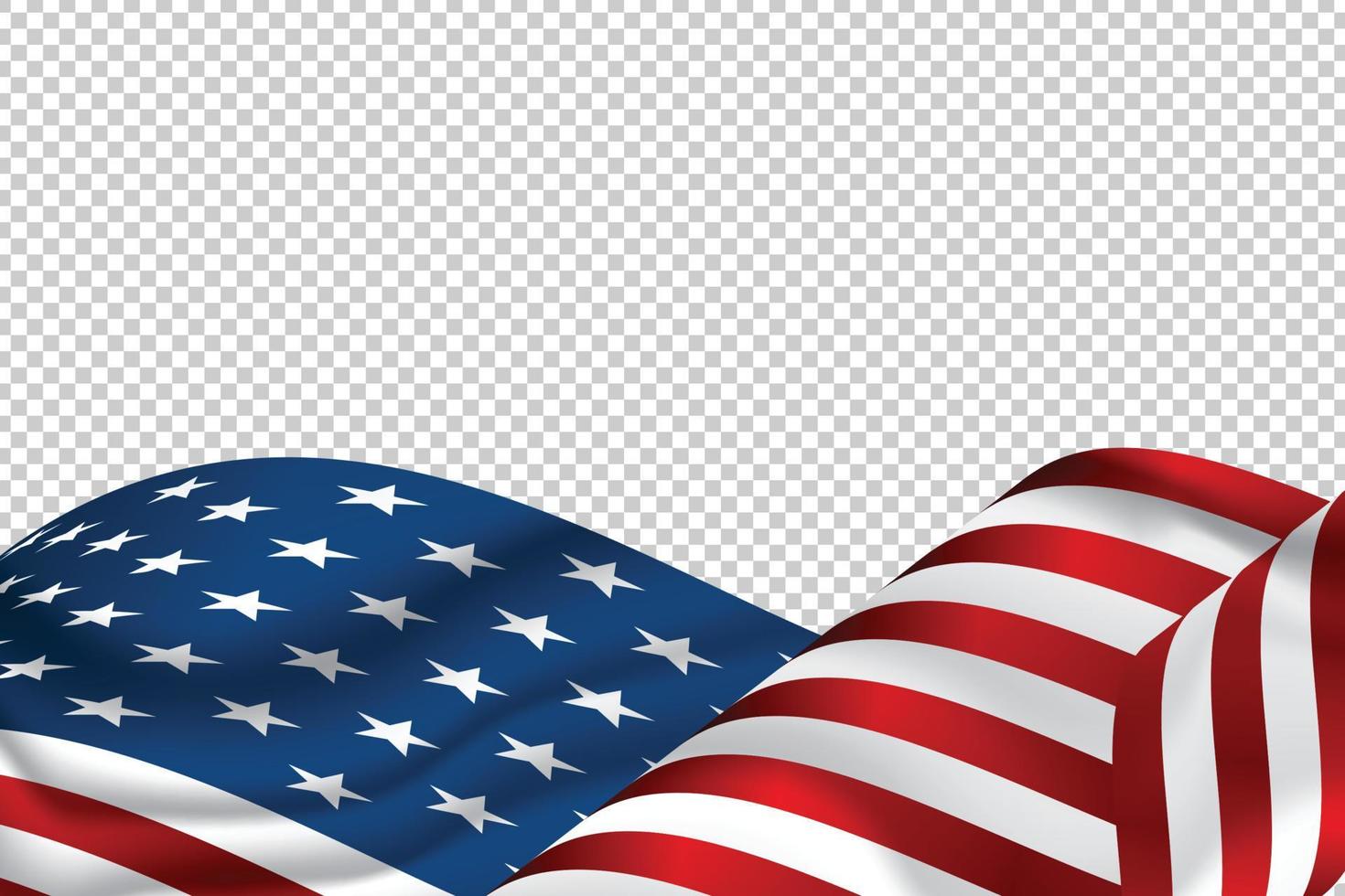 Amerikaanse vlag voor onafhankelijkheidsdag. op transparante achtergrond. vector