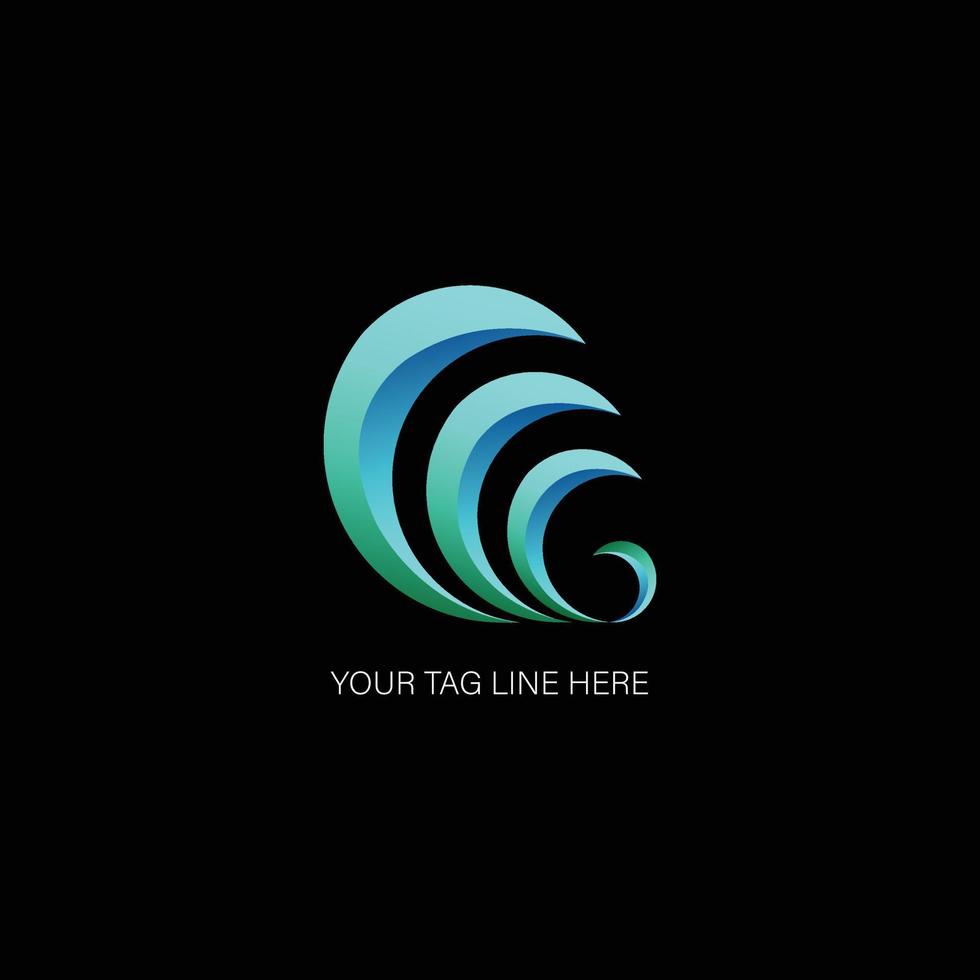 abstracte golfvorm met letter w in blauwe gradiënt logo sjabloon vector
