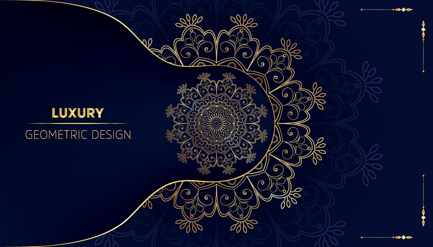 luxe mandala achtergrond met gouden arabesk patroon arabische islamitische Oost-stijl. decoratieve mandala om af te drukken, poster, omslag, brochure, flyer, banner vector