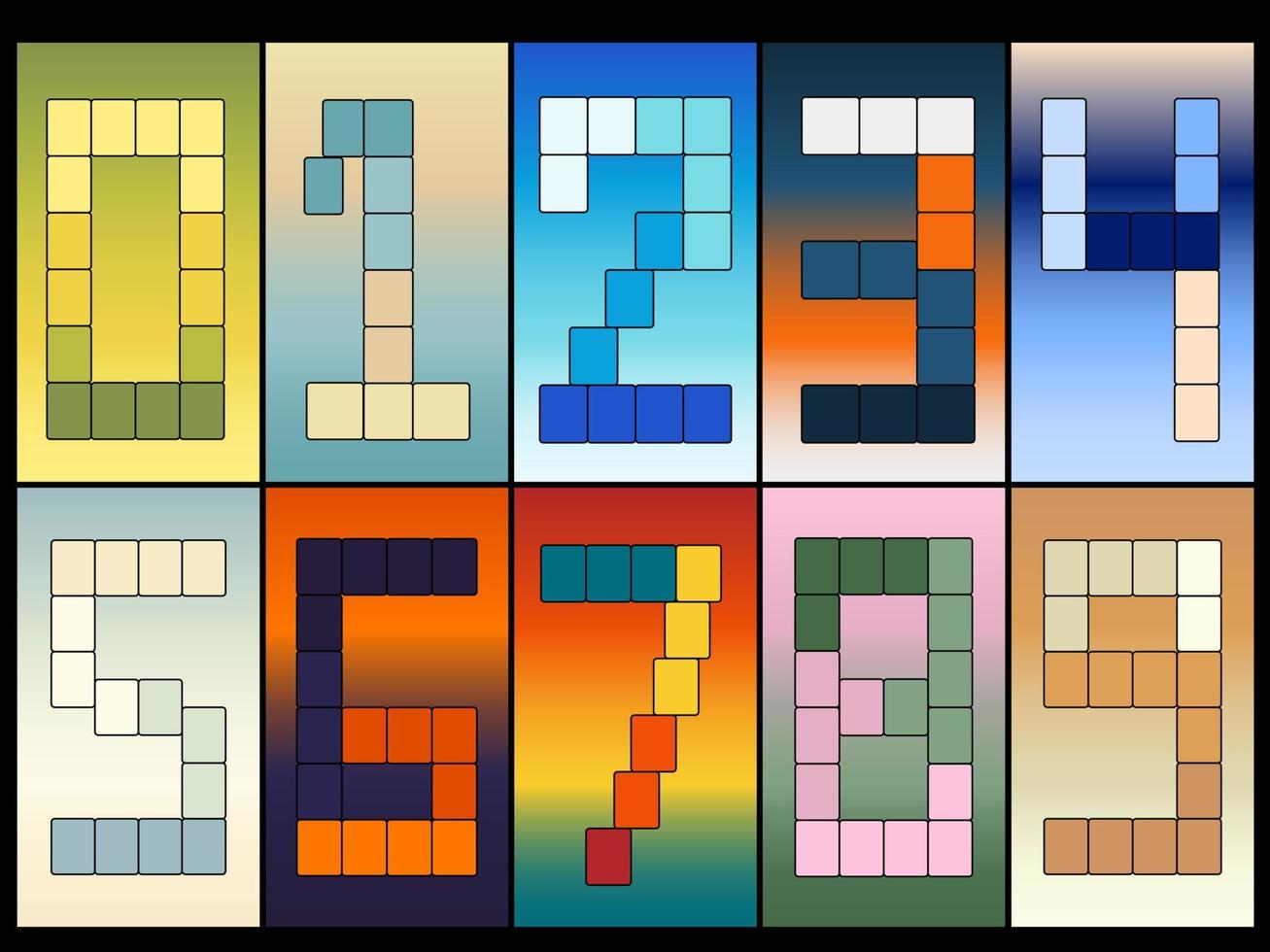 nummer kleurrijk symbool puzzel vector