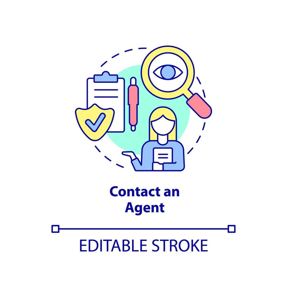 contact agent concept icoon. klantenservice. het aanvragen van verzekering manier abstracte idee dunne lijn illustratie. geïsoleerde overzichtstekening. bewerkbare streek. vector