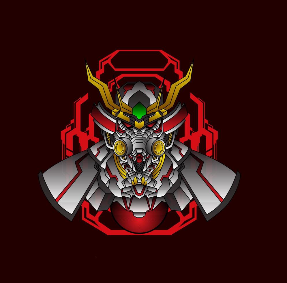 samurai hoofd vectorillustratie voor esport logo vector