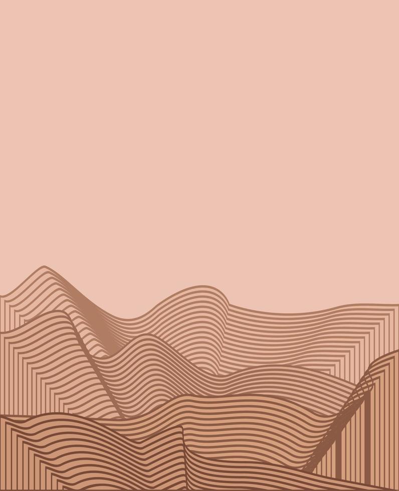 abstracte berg hedendaagse esthetische achtergronden landschappen. met berg, bos, zee, skyline, golf. vectorillustraties vector