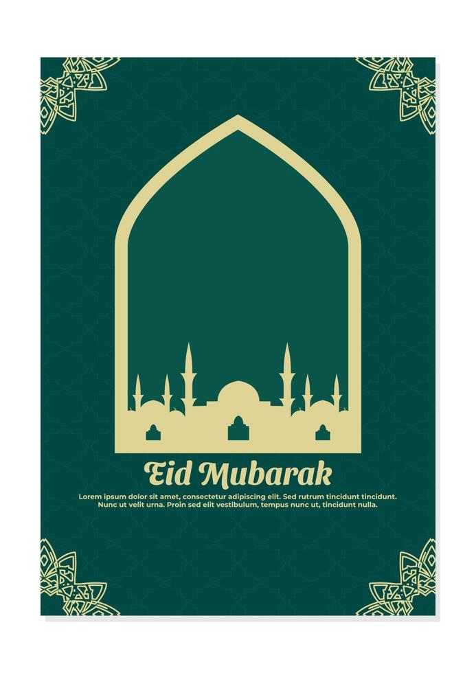 moslim festival eid mubarak flyer vector