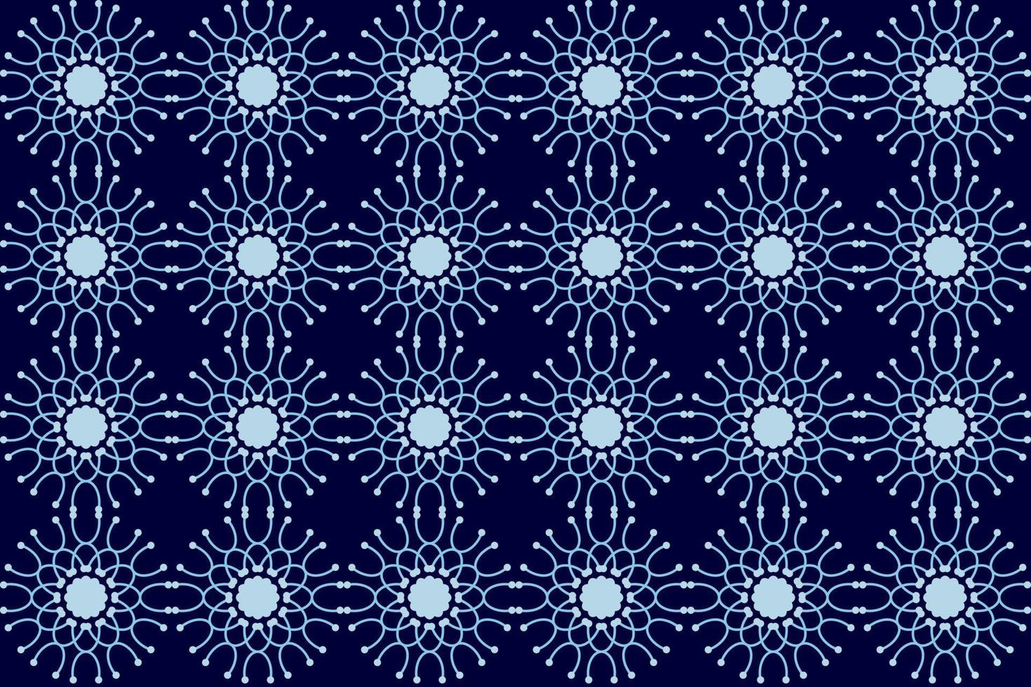 naadloze bloemen achtergrond ontwerpsjabloon. abstract geometrisch bloemenpatroon. blauw monochroom stijlvol grafisch ontwerp. betegelbaar vintage ornament. vector