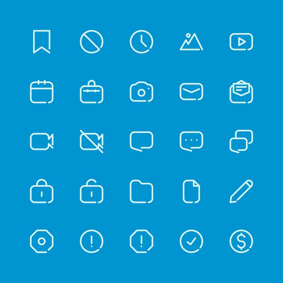 mobiele ui lijn icon set vector