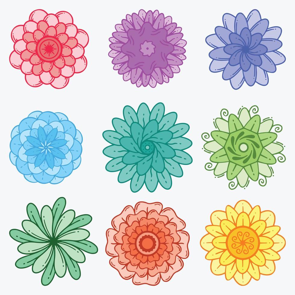 collectie handgetekende bloemen doodle illustratie voor tattoo stickers poster etc vector