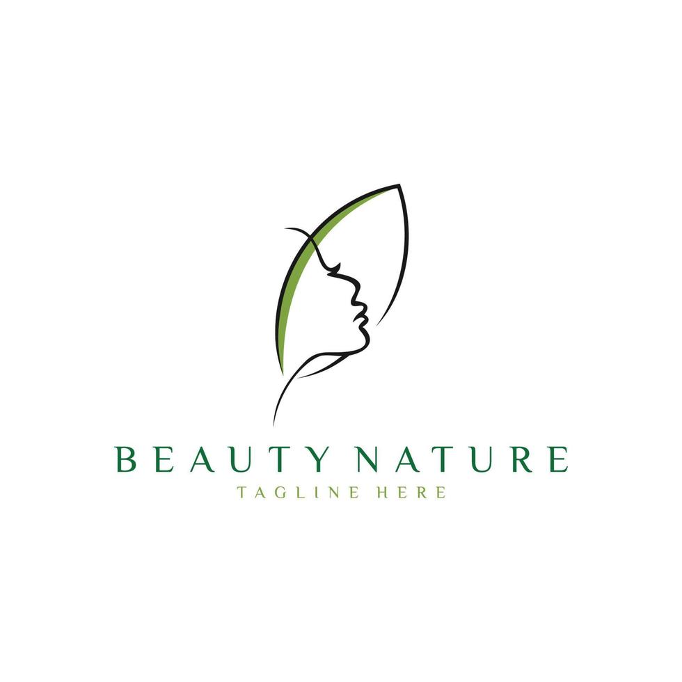 schoonheid vrouw logo. spa, mode, make-up, kappersmeisje logotype concept lineaire pictogramstijl vector