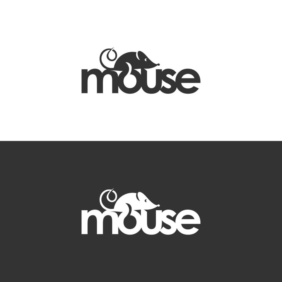 muis typografie logo tekst negatieve ruimte vector