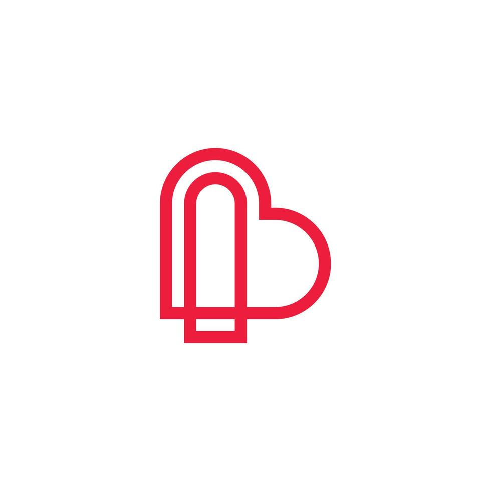 hart vector symbool. Valentijnsdag lint logo. abstracte lijn medische gezondheid pictogram embleemontwerp.