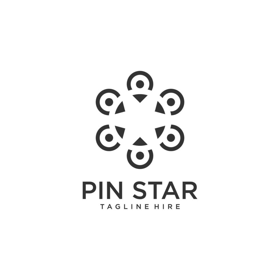 favoriete locatie, star pin logo concept vector