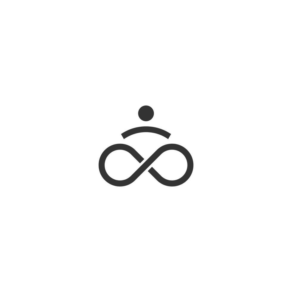 abstracte yoga menselijke lineaire logo. draad persoon bloem balans logo. creatieve spa, goeroe vectorteken. vector