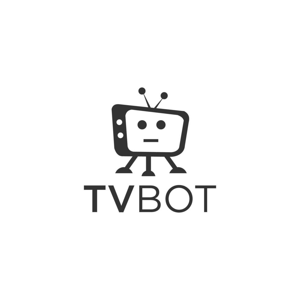 tv bot logo sjabloonontwerp. vectorillustratie met vlakke stijl vector