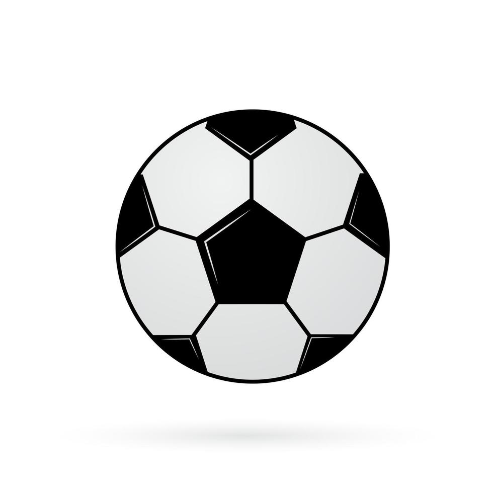 voetbal geïsoleerd op wit. voetbal icoon in vlakke stijl. cartoon sport vectorillustratie. vector