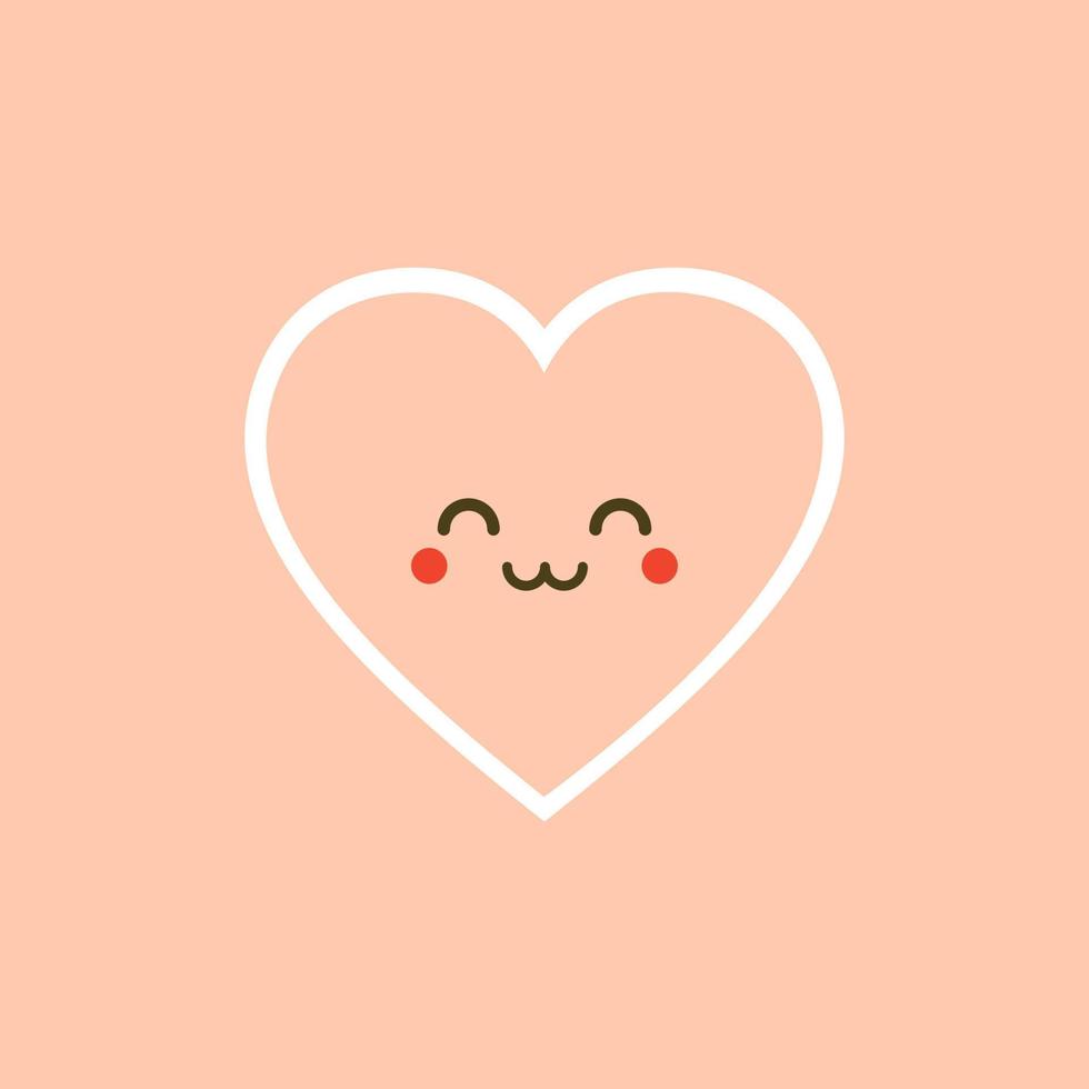 leuke set van vakantie Valentijnsdag grappige stripfiguur van emoji-harten. vectorillustratie van schattig en kawaii hart. kunstontwerp voor Valentijnsdaggroeten en -kaart, web, banner, liefdessymbool vector