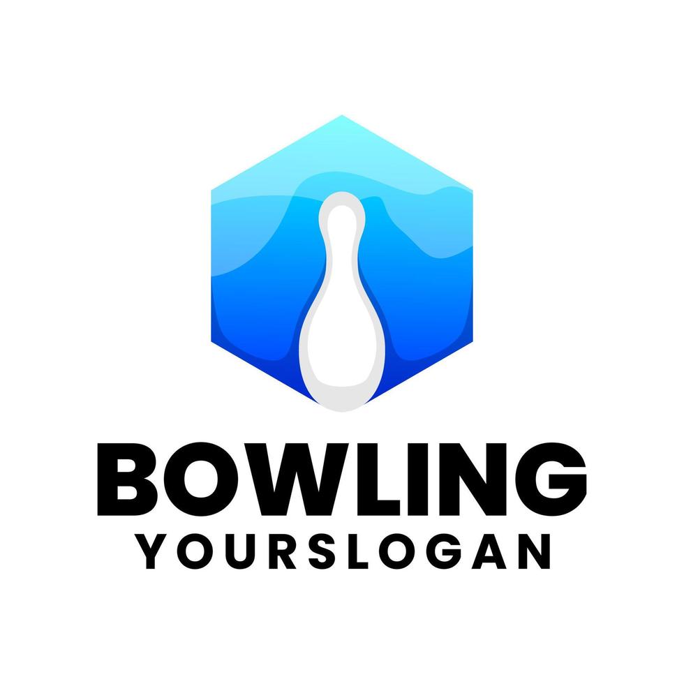 bowling pictogram gradiënt logo ontwerp vector