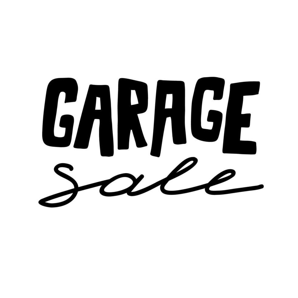 handgeschreven inscriptie garage sale vector