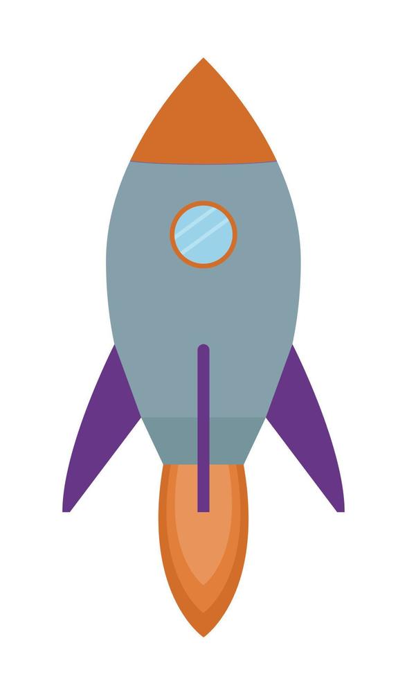 raket opstijgen in de ruimte op een straalmotor. abstracte beschrijving van prestaties in opstarten en bedrijfsontwikkeling. vlak. vector illustratie