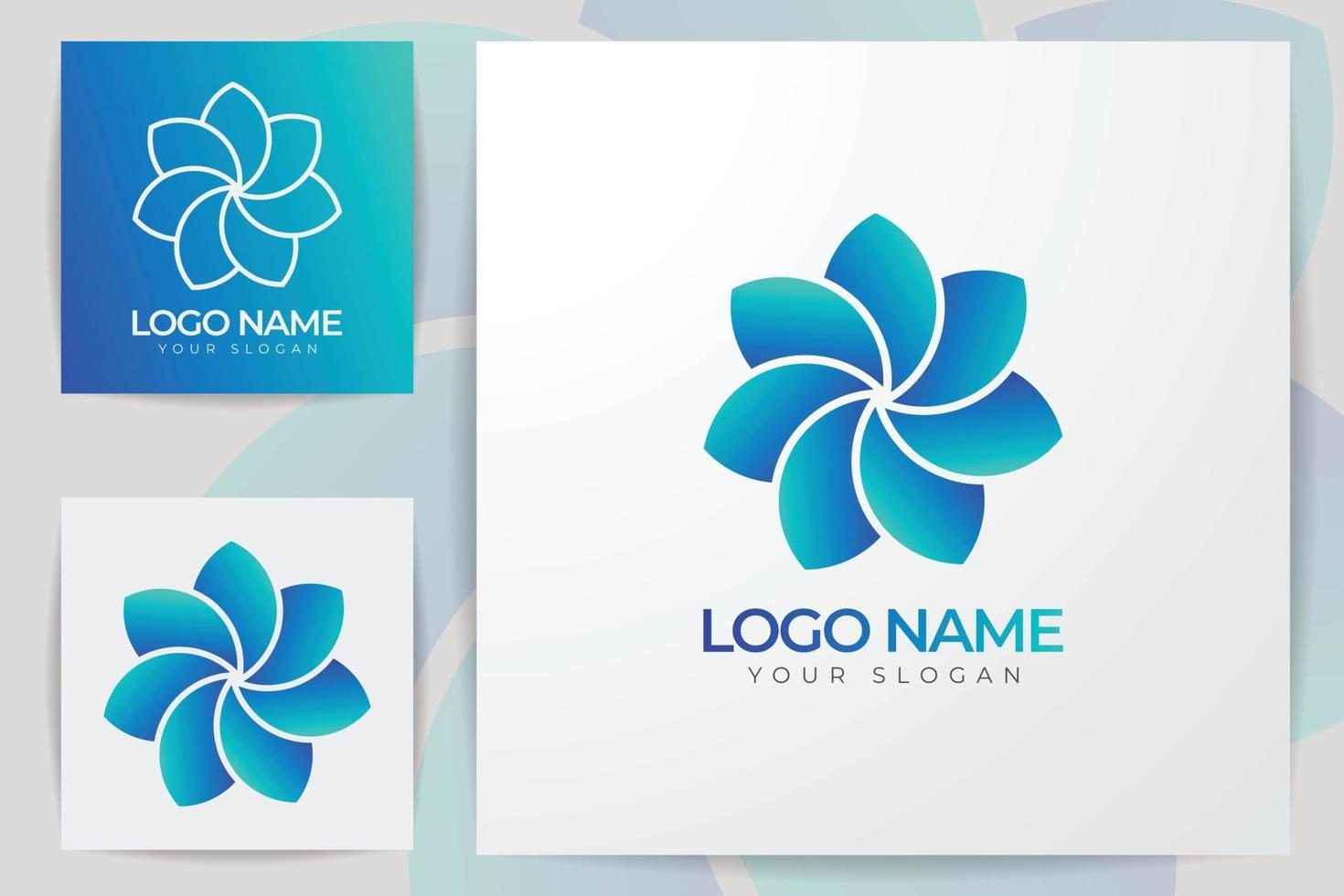 minimaal modern bladlogo met kleurverloop en premium vector