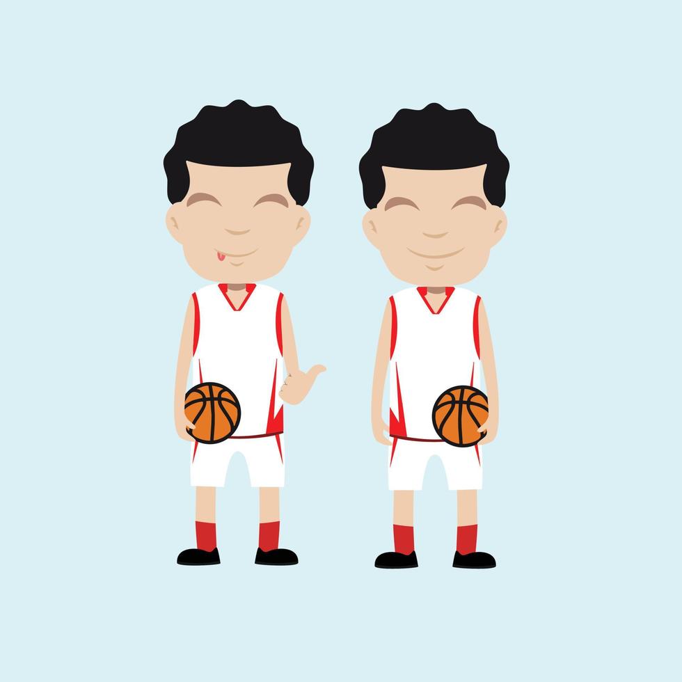 karakter ontwerp set basketbal speler sportman platte ontwerp stijl minimale vector illustratie