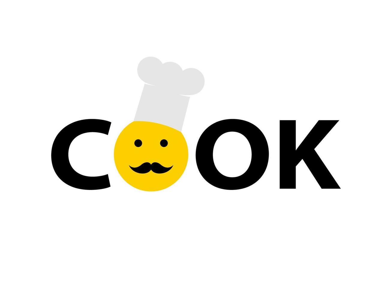 word cook met smiley in plaats van letter o vector