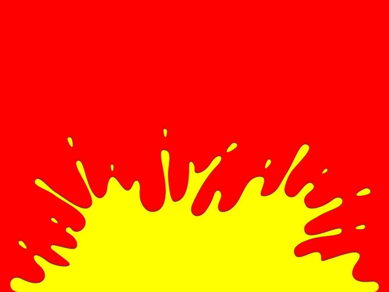 vlek gele verf op rode achtergrond vector