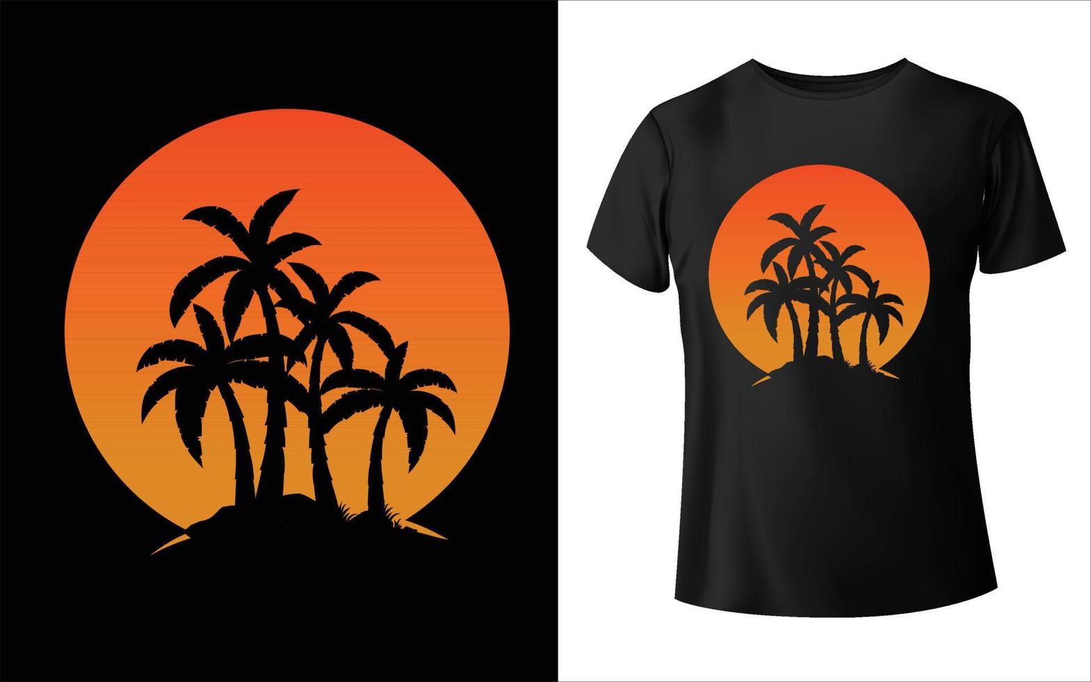 zomer t-shirt design, zomer vintage t-shirt design, zomer strand t-shirt sjabloon kleur, t-shirt design vector