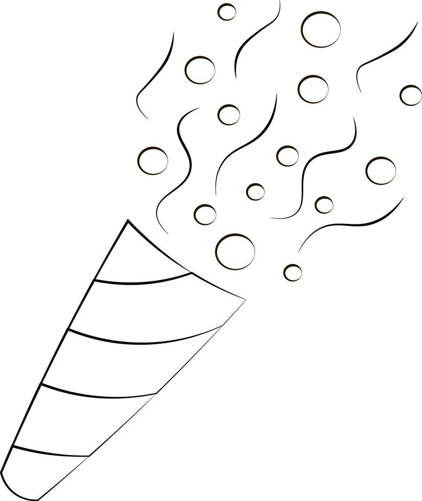 partij cracker met één element. illustratie in zwart-wit tekenen vector