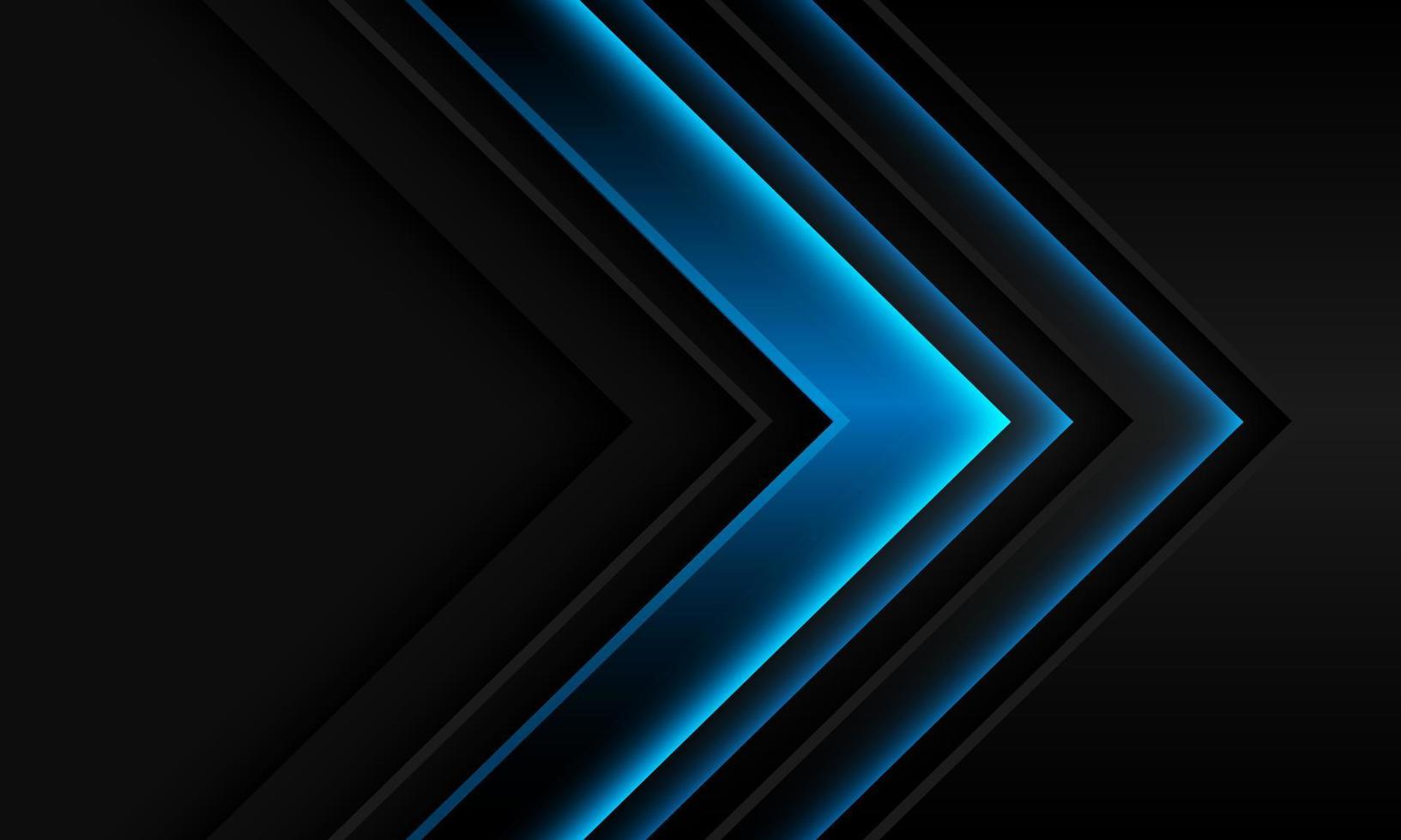 abstracte blauwe pijl schaduw richting op zwart metallic met grijze lege ruimte ontwerp moderne futuristische technologie achtergrond vector