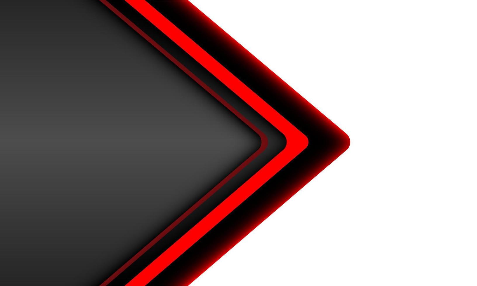 abstracte rode pijl richting op grijze metalen geometrische met witte lege ruimte ontwerp moderne futuristische technologie achtergrond vector