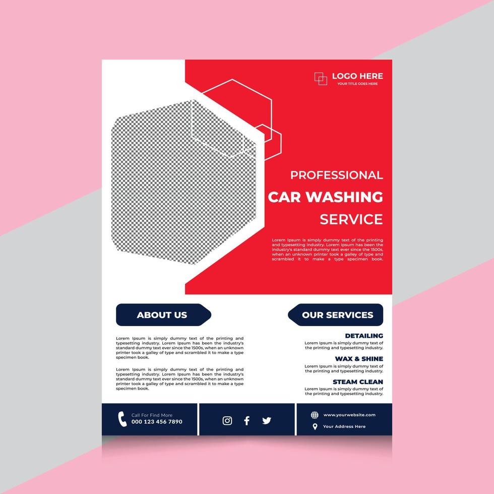 autowasservice flyer-sjabloon. vector lay-out