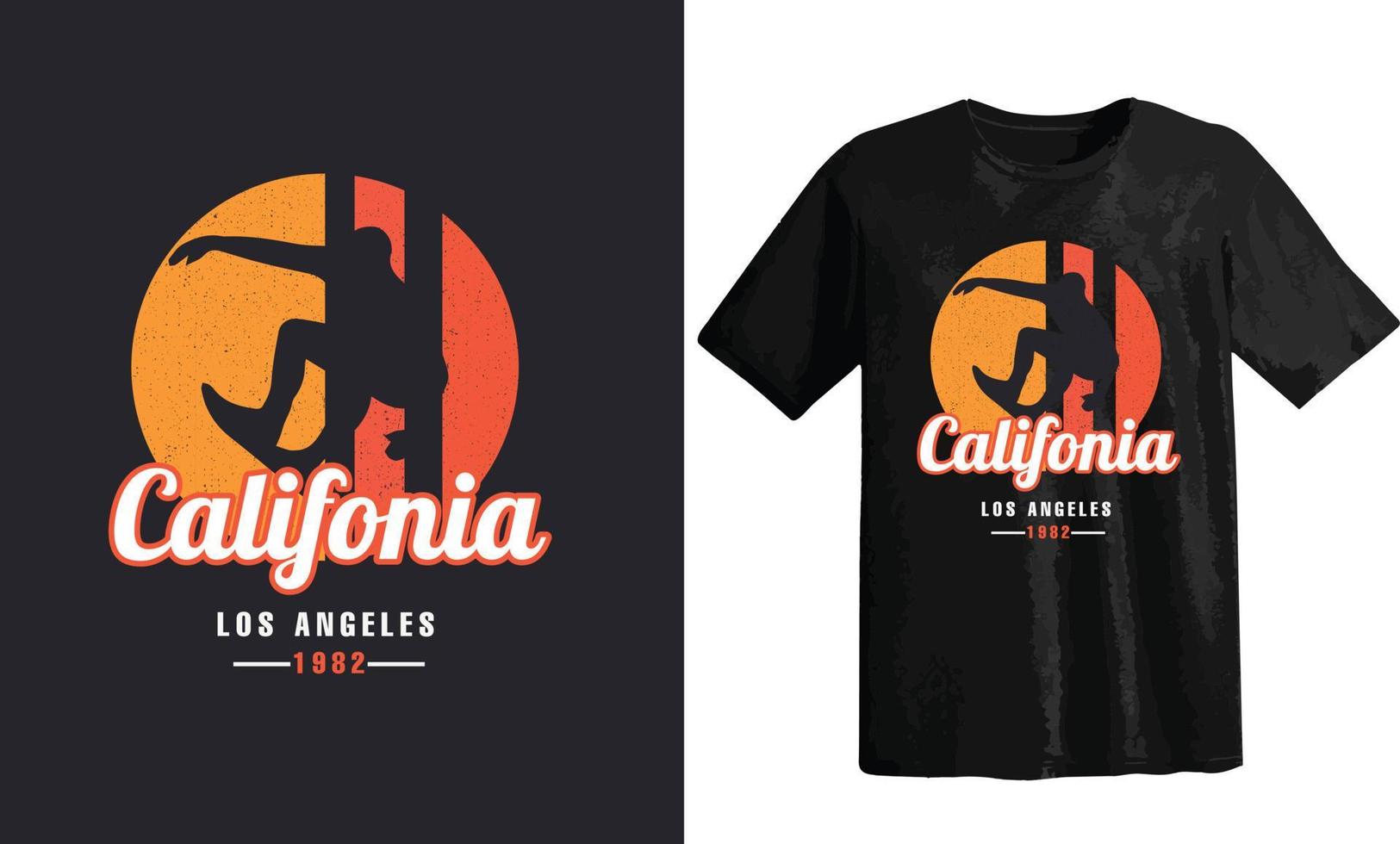 Californië t-shirtontwerp, beste t-shirtontwerp, vintage t-shirt, aangepaste t-shirtkunst, artistiek t-shirtontwerp vector