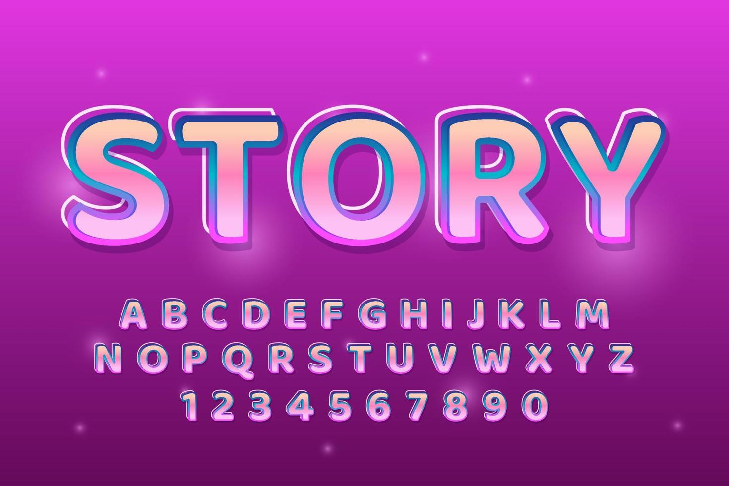 decoratief verhaal lettertype en alfabet vector